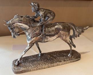 Sterling Silver Jockey on Horse from London