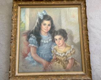 Original Pastel by Shirley Friend Abrams - famed Chicago portrait artist
