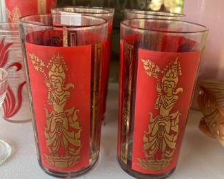 SET OF MCM "CULVER" TUMBLERS "GODDESS" PATTERN