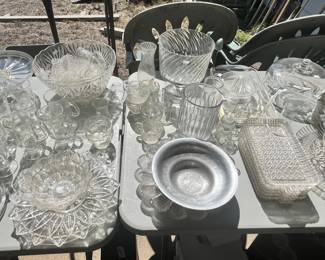 BEAUTIFUL GLASS SERVING PIECES