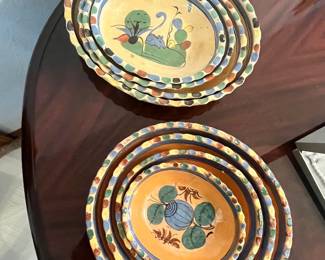 TWO SETS OF MEXICAN NESTING BOWLS