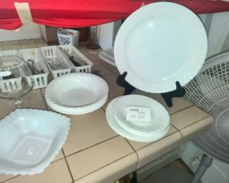 WHITE CORELLE DISHES