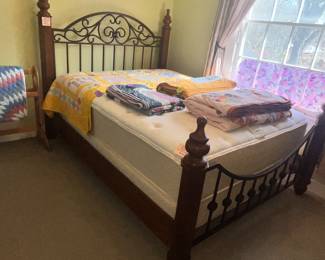 BEAUTIFUL QUEEN IRON BED & MATTRESS SET