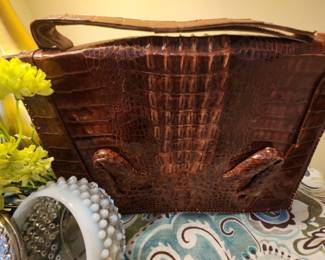 Vtg. Alligator Handbag