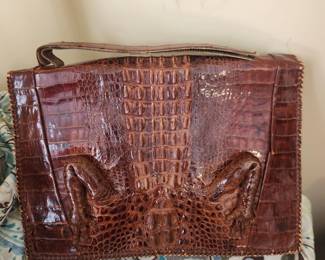 Vtg. Alligator Handbag