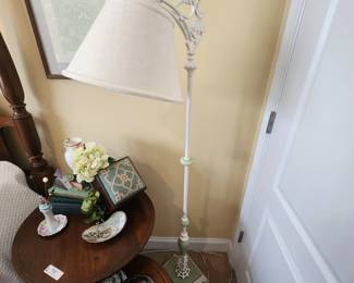Art Nouveau  Vaseline Glass Floor Lamp