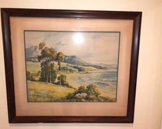 Davis F Schwartz watercolor. Davis Francis Schwartz was born in Paris, Kentucky in 1879. He studied at the Art Institute of Chicago, and then at art schools in Dayton and Cleveland, Ohio. He then spent three years in Montreal studying under Adam S. Scott. He worked as a commercial illustrator in Ohio for the Cleveland Plain Dealer.