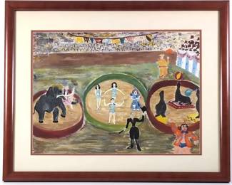  Circus  Outsider Art Painting By Rella Isenstadt