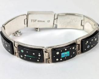 John Duboise Touch Of Santa Fe Signed Navajo Sterling Bracelet