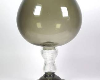 Erickson Smoke Glass Goblet, Signed