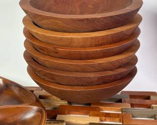 Clarendon Hardwood Bowls, Monkey Pod Tray and Trivet