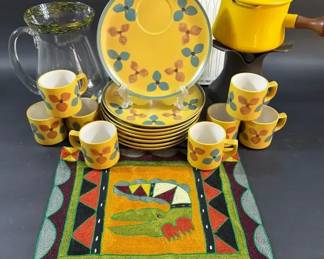 Dansk Fondue, Kaross Cloth, Plus Stone Ware