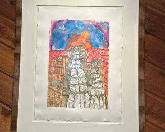 Original Impasto Painting on Handmade Paper