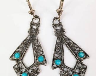 Sterling Filigree Israeli Earrings
