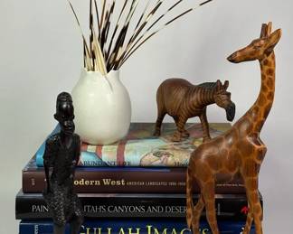 African HandCarved Wood Sculptures, Signed Art Pottery  Related Books