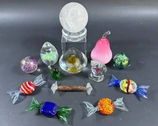 Modigliani Art Glass Candies And GES Glass Paperweights