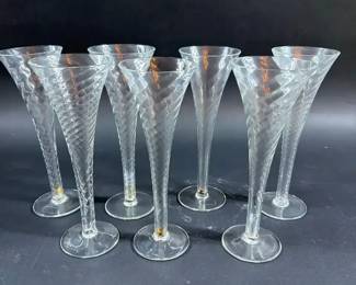 Handmade Tuscany Swirl Champagne Flutes
