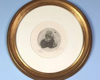  Tuffet  Etching by Franklin Norwood