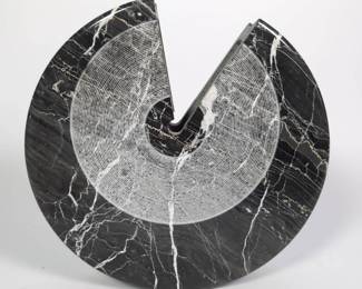 Sergio Asti Massa Carrara Black Marble Vase
