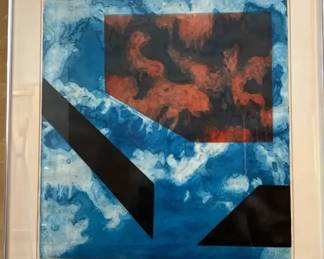 Abstract Watercolor Engraving, Vintage