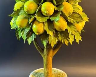 Italian Ceramic Lemon Tree Topiary 