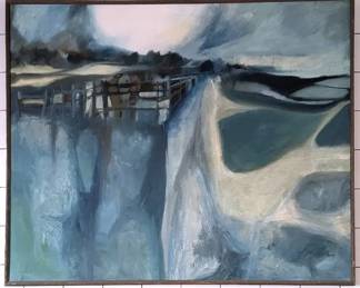 MidCentury Oil Painting In Style Of Jack Pender