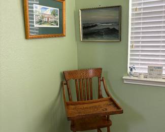 Antique baby high chair