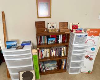 Plastic storage bins/ Ott stand up not used brand new we opened the box