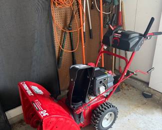 Troy-Bilt snow blower; misc garage