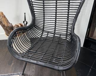 Black Rattan armchair
