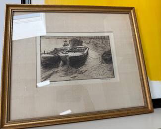 original pencil signed Bertha Evelyn Jaques etching with COA
