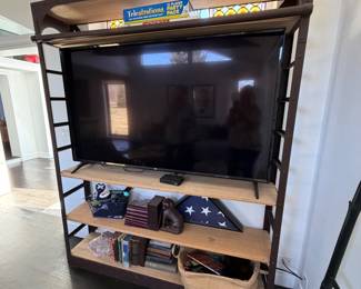 shelving unit; flat screen tv