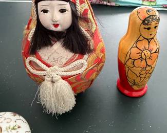 Vintage Hime Daruma Japanese Kimono RolyPoly wedding doll