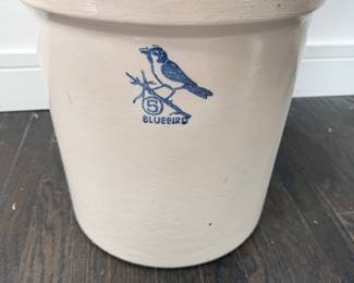 Vintage Bluebird 5 gallon stoneware crock
