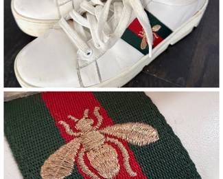 Gucci womens' leather tennis shoes, size 39 Euro