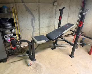 weight bench; weights