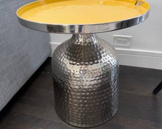 hammered metal accent table (some peeling on top)