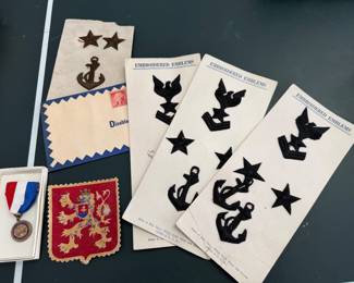Vintage embroidered naval emblems