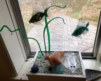 Hand blown art glass fish sculpture