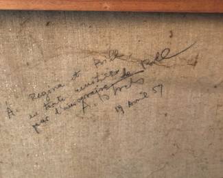 Alexandre Istrati  (1915-1991)oil signed & dedicated back of canvas