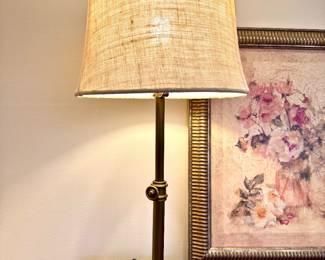 $120 Brass buffet lamp, 14 x 26.5. There are two of these.