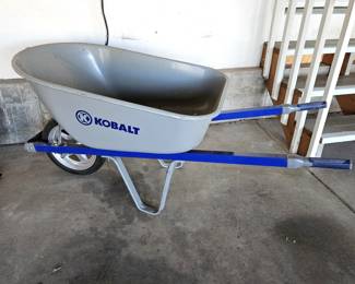 Kobalt Heavy-Duty Steel Wheelbarrow with Durable Tire and Ergonomic Handles
