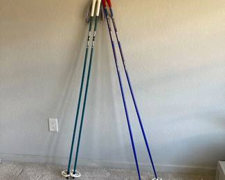  Pair of Vintage Swix Ski Poles with Distinct Color Handles and Durable Baskets