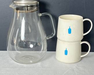 Glass Steeped Tea Pitcher and Kiyosumi Mug Set from Blue Bottle Coffee.