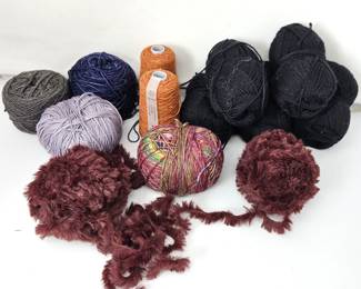 Mixed Yarn Lot w/ Noro, Artful Ewe Hand Dyed, Mohair Blend & Project Tote