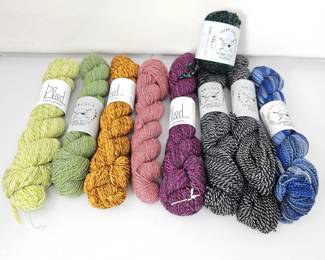  Plied North Ave & Spincycle Yarns Lot – Fingering/Light Worsted Wool – 9 Skeins