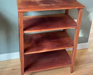 Vintage Wooden Four-Tier Shelving Table - Bookcase/Display Case w/ Fixed Shelves