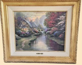 Thomas Kinkade “A Quiet Evening” LE 2109/3950 Framed w COA- Canvas