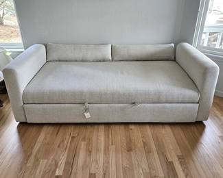 - Room & Board Trundle Sofa Twin to Queen Sleeper -Off White Heavy Fabric - Like New