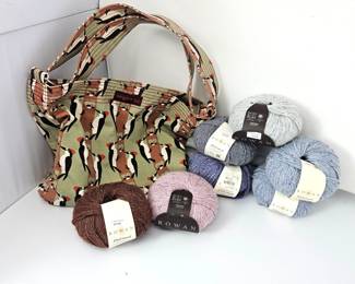 Lot #150 -Rowan Felted Tweed Yarn Lot with Bungalow 360 Bird Project Bag – Wool & Alpaca